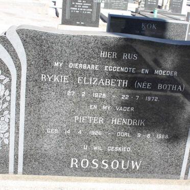 ROSSOUW Pieter Hendrik 1926-1988 &amp; Rykie Elizabeth BOTHA 1928-1972