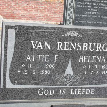RENSBURG Attie F., van 1906-1980 &amp; Helena B. 1906-1988