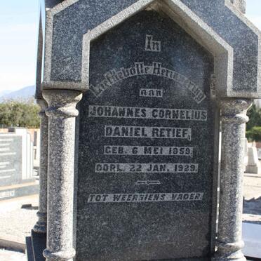 RETIEF Johannes Cornelius Daniel 1859-1952 &amp; Hester Adriana Petronella VAN NIEKERK 1864-1925