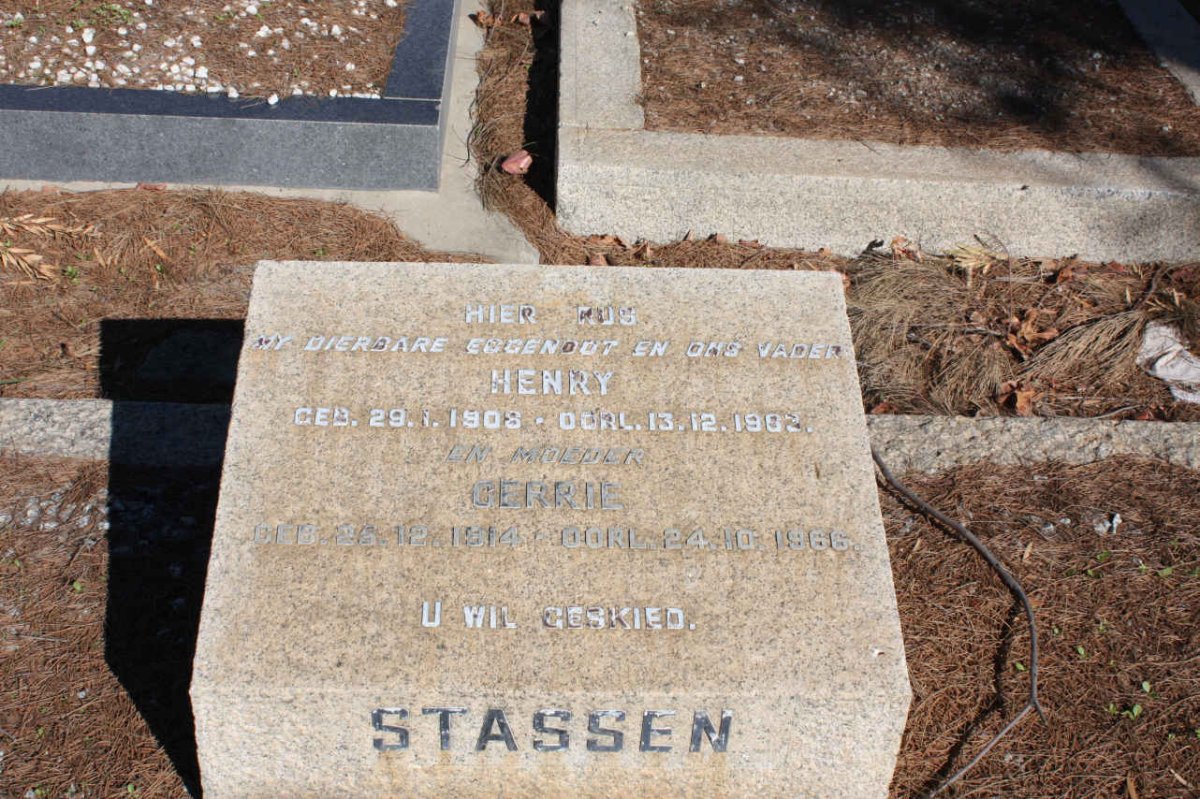 STASSEN Henry 1908-1982 &amp; Gerrie 1914-1966