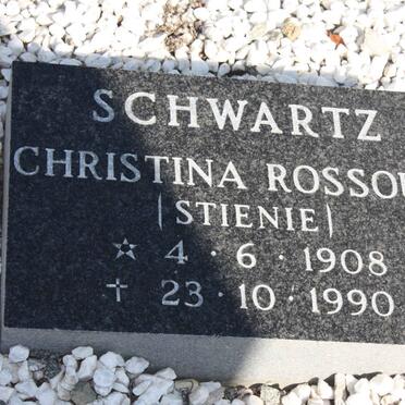 SCHWARTZ Johan G.B. 1860-1950 &amp; Magdalena Katharina GROBBELAAR 1872-1938 :: SCHWARTZ Christina Rossouw 1908-1990