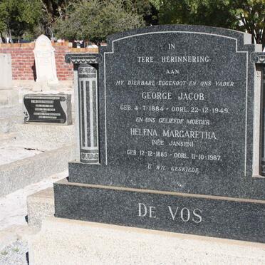 VOS George Jacob, de 1884-1949 &amp; Helena Margaretha JANSEN 1885-1967