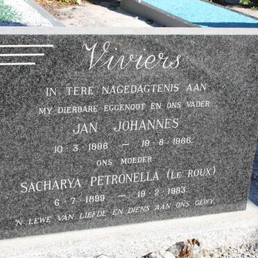 VIVIERS Jan Johannes 1896-1966 &amp; Sacharya Petronella LE ROUX 1899-1983