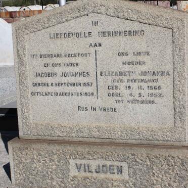 VILJOEN Jacobus Johannes 1857-1939 &amp; Elizabeth Johanna NEETHLING 1868-1952