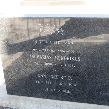 VICTOR Zacharias Hendrikus 1898-1967 &amp; Ann ROUX 1923-2002