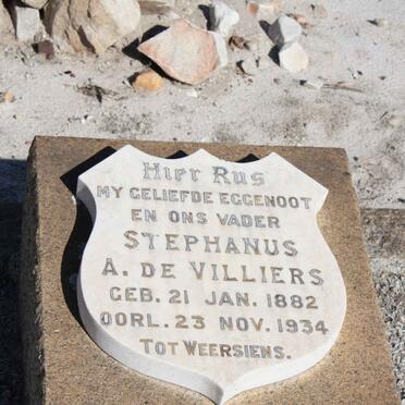 VILLIERS Stephanus A., de 1882-1934