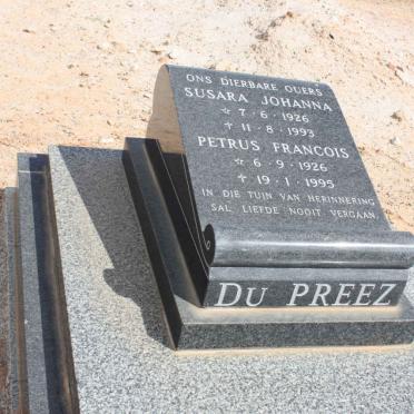 PREEZ Petrus Francois, du 1926-1995 &amp; Susara Johanna 1926-1993