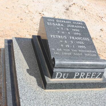 PREEZ Petrus Francois, du 1926-1995 &amp; Susara Johanna 1926-1993