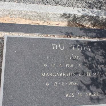 TOIT Eric, du 1918-1980 &amp; Margaretha J. MULLER 1926-