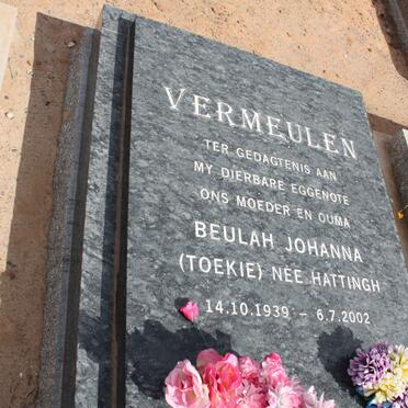 VERMEULEN Beulah Johanna nee HATTINGH 1939-2002