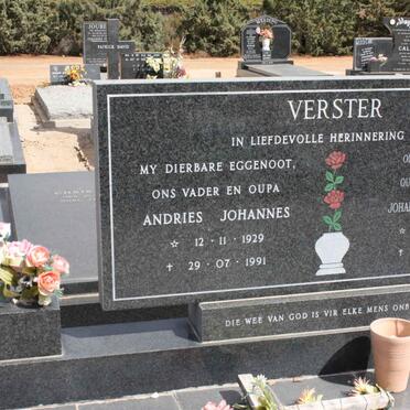 VERSTER Andries Johannes 1929-1991 &amp; Johanna S.L. WIESENER 1932-2007