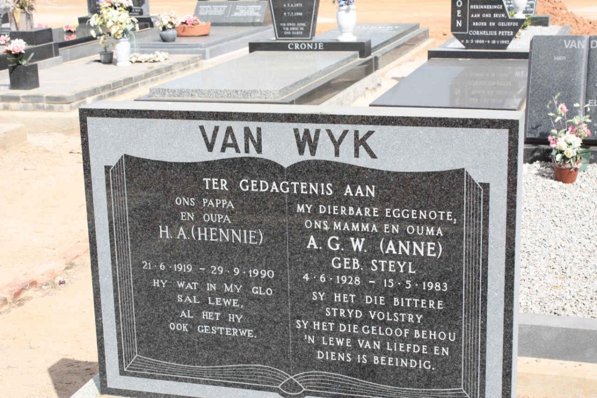 WYK H.A., van 1919-1990 &amp; A.G.W. STEYL 1928-1983