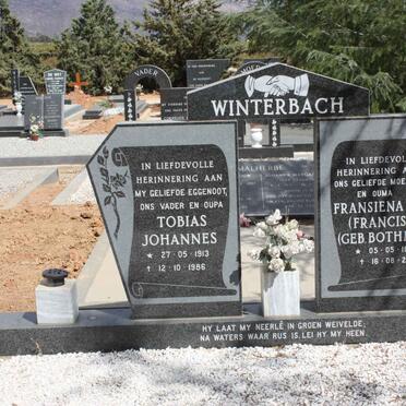 WINTERBACH Tobias Johannes 1913-1986 &amp; Fransiena M. BOTHMA 1917-2001
