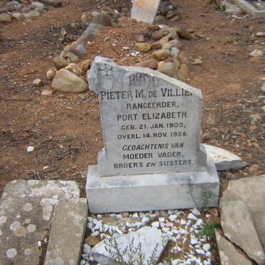 VILLIERS Pieter M., de 1905-1928