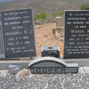 COOPER Johannes Hendrikus Jurgens 1884-1956 &amp; Maria Magdalena POTGIETER 1904-1970