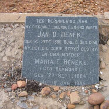 BENEKE Jan D. 1880-1950 &amp; Maria E. SEMMONS 1884-1965