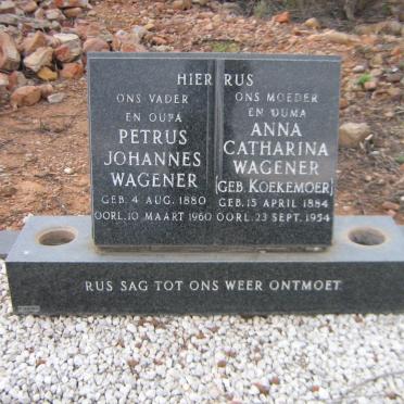 WAGENER Petrus Johannes 1880-1960 &amp; Anna Catharina KOEKEMOER 1884-1954