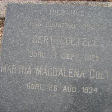 COETZEE Gert -1929 &amp; Martha Magdalena -1934