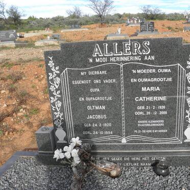 ALLERS Oltman Jacobus 1920-1994 &amp; Maria Catherine 1926-2009