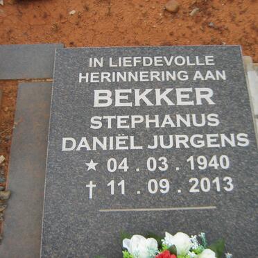 BEKKER Stephanus Daniël Jurgens 1940-2013