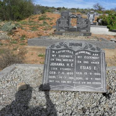 KOEN Esias E. 1885-1960 &amp; Johanna H.E. STANDER 1895-1961 