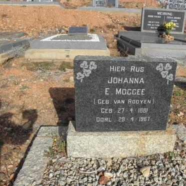 MOGGEE Johanna E. nee VAN ROOYEN 1881-1967