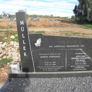 MULLER Gideon Stephanus 1915-1984 &amp; Anna Hendrika Magretha BESTER 1916-2011