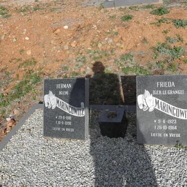 MARINCOWITZ Herman 1918-1990 &amp; Frieda LE GRANGE 1923-1964 