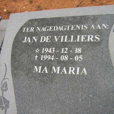 VILLIERS Jan, de 1943-1994