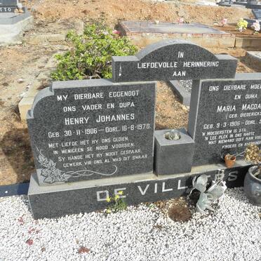 VILLIERS Henry Johannes, de 1906-1970 &amp; Maria Magdalena DIEDRICKS 1906-1975