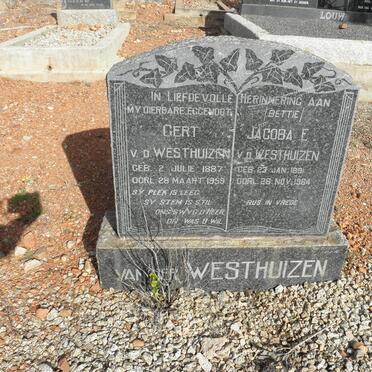 WESTHUIZEN Gert 1887-1959 &amp; Jacoba E. 1881-1964