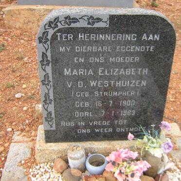 WESTHUIZEN Maria Elizabeth, van der nee STRÜMPHER 1900-1963