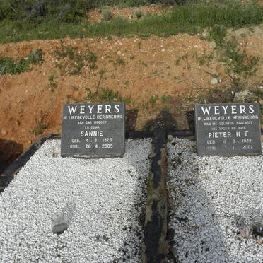 WEYERS Pieter H.F. 1920-2002 &amp; Sannie 1925-2005