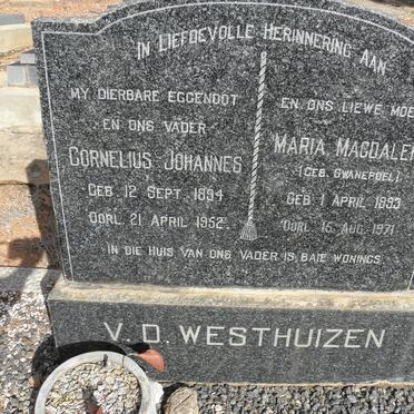 WESTHUIZEN Cornelius Johannes, v.d. 1894-1952 &amp; Maria Magdalena SWANEPOEL 1893-1971