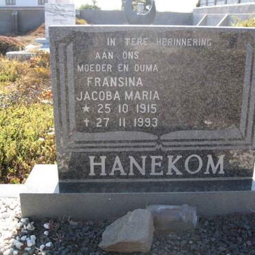 HANEKOM Fransina Jacoba Maria 1915-1993