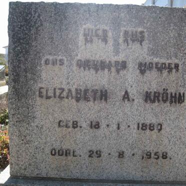 KROHN Elizabeth A. 1880-1958
