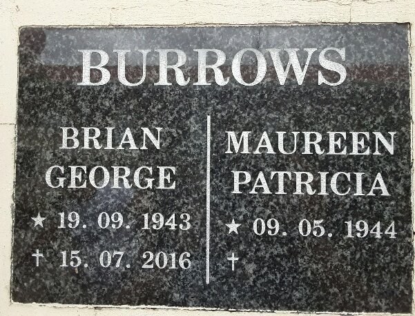 BURROWS Brian George 1943-2016 &amp; Maureen Patricia 1944-