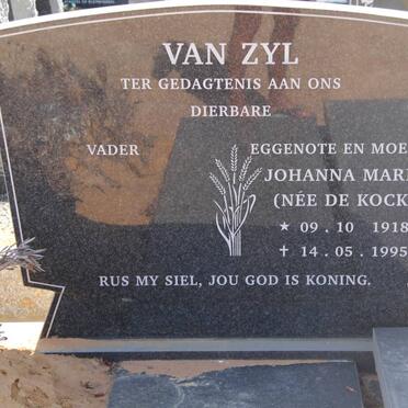 ZYL Johanna Maria, van nee DE KOCK 1918-1995