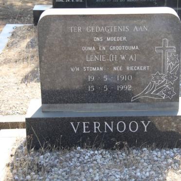VERNOOY H.W.A. formerly STOMAN nee RIECKERT 1910-1992