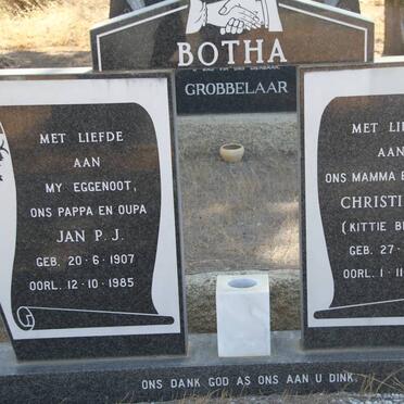 BOTHA Jan P.J. 1907-1985 &amp; Christina J. BESTER 1908-1995