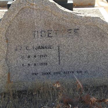 COETZEE J.J.G. 1921-1978