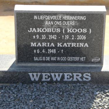 WEWERS Jakobus 1942-2006 &amp; Maria Katrina 1948-2021