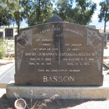 BASSON David Johannes 1900-1971 &amp; Catharina Helena M. RICHTER 1901-1975