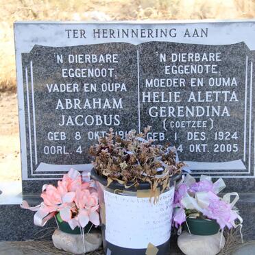 ? Abraham Jacobus 1919-1986 &amp; Helie Aletta Gerendina COETZEE 1924-2005