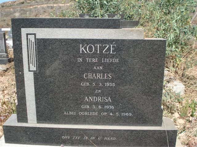 KOTZÉ Charles 1935-1969 :: KOTZE Andrisa 1936-1969