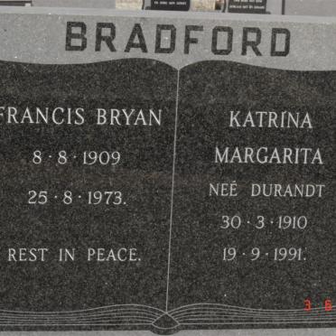 BRADFORD Francis 1909-1973 &amp; Margarita DURANDT 1910-1991