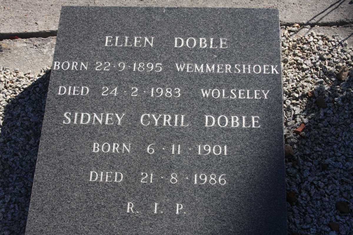 DOBLE Sidney Cyril 1901-1986 &amp; Ellen 1895-1983