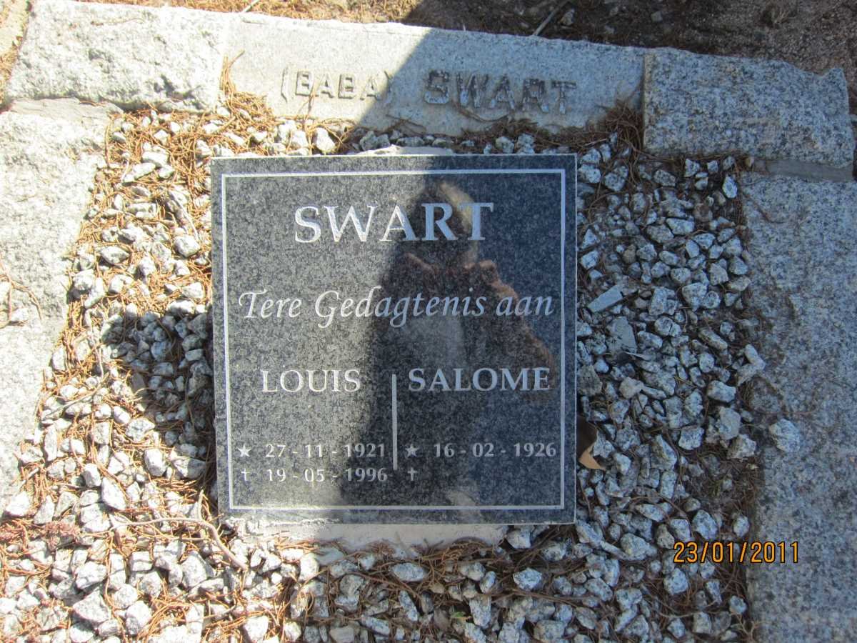 SWART Louis 1921-1996 &amp; Salome 1926-2020  :: SWART Baba _1