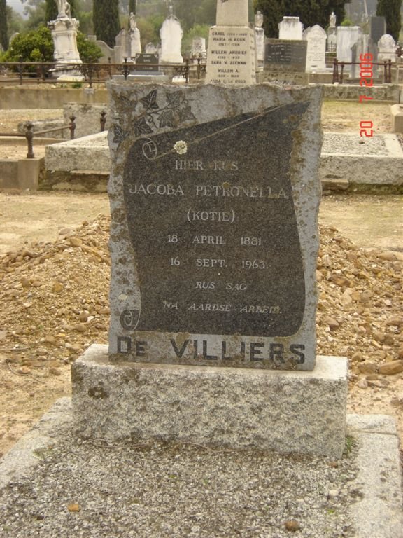 VILLIERS Jacoba Petronella, de 1881-1963