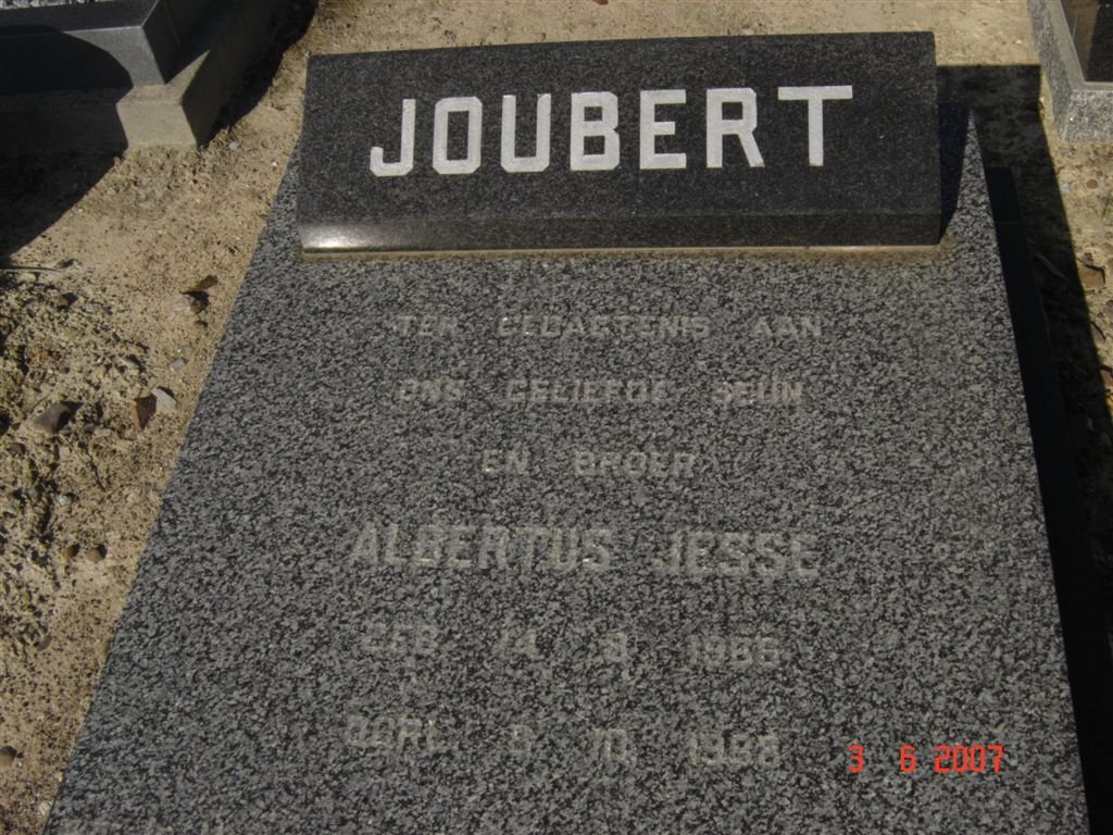 JOUBERT Albertus Jesse 1966-1998